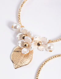 Gold Large Flower Cluster Hoop Earrings - link has visual effect only