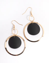 Gold Multi Open Circle Drop Earrings - link has visual effect only