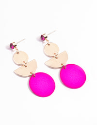Rose Gold Geometric Multi Disc Drop Earrings - link has visual effect only