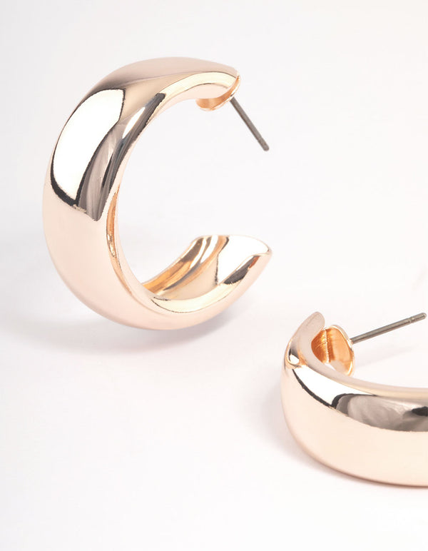 Rose Gold Medium Chubby Hoop Earrings
