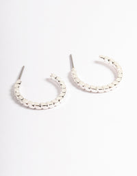 Silver Flat Rope Huggie Earrings - link has visual effect only