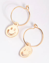 Gold Cutout Smiley Hoop Earrings - link has visual effect only