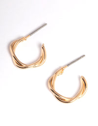 Gold Soft Twist Huggie Earrings - link has visual effect only