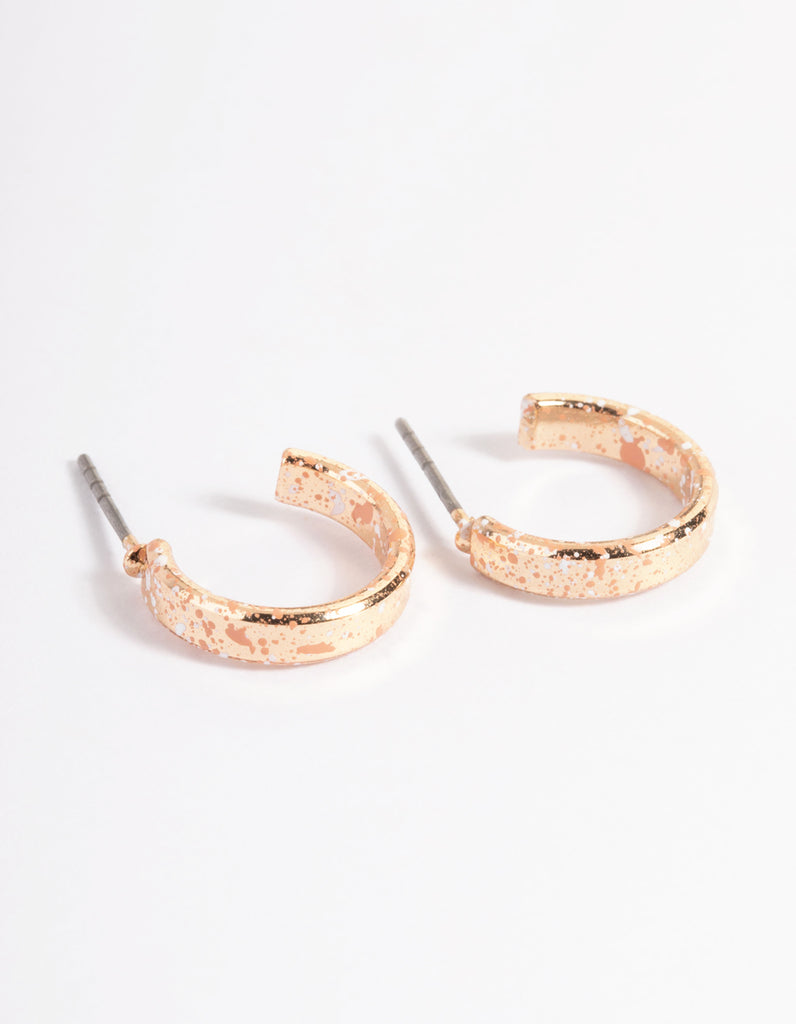 Gold Splatter Huggie Earrings - Lovisa