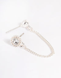 Silver Diamante & Ball Chain Earrings - link has visual effect only