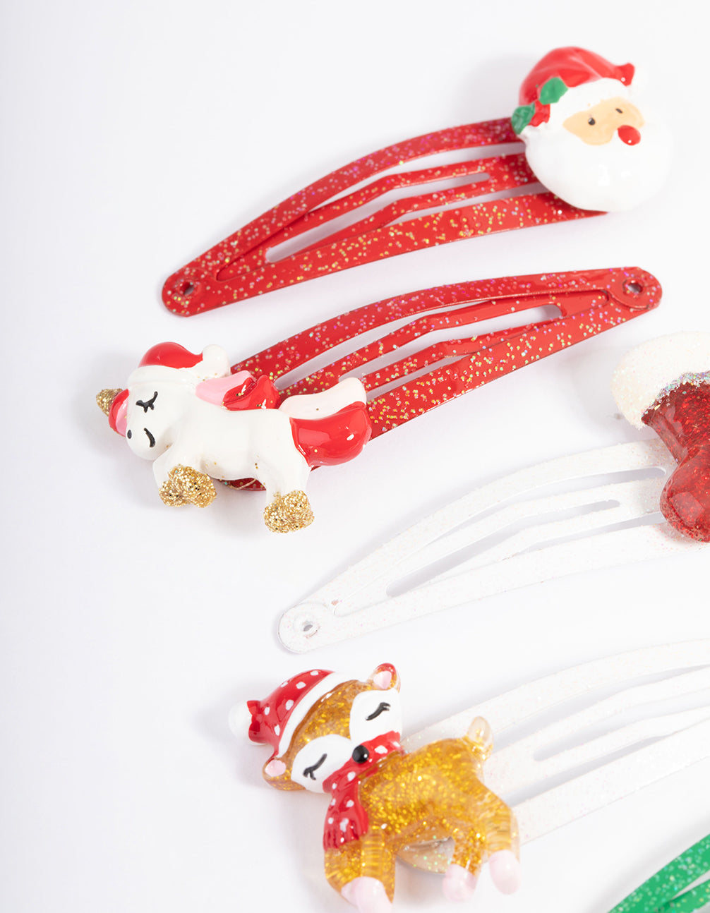 Kids Glitter Motif Snaps 6-Pack