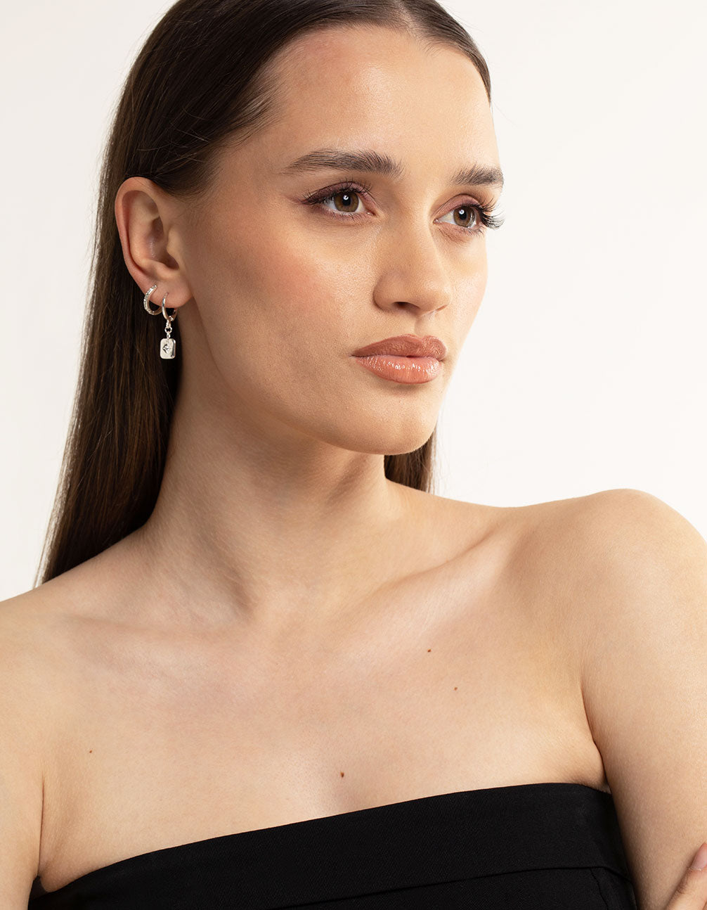 Silver Plated Brass  Cubic Zirconia Celestial Stud Earrings 6-Pack