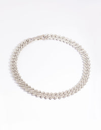 Silver Diamante Miami Chain Necklace - link has visual effect only