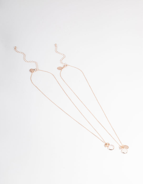 Rose Gold Clear & Rose Quartz Necklace Pack