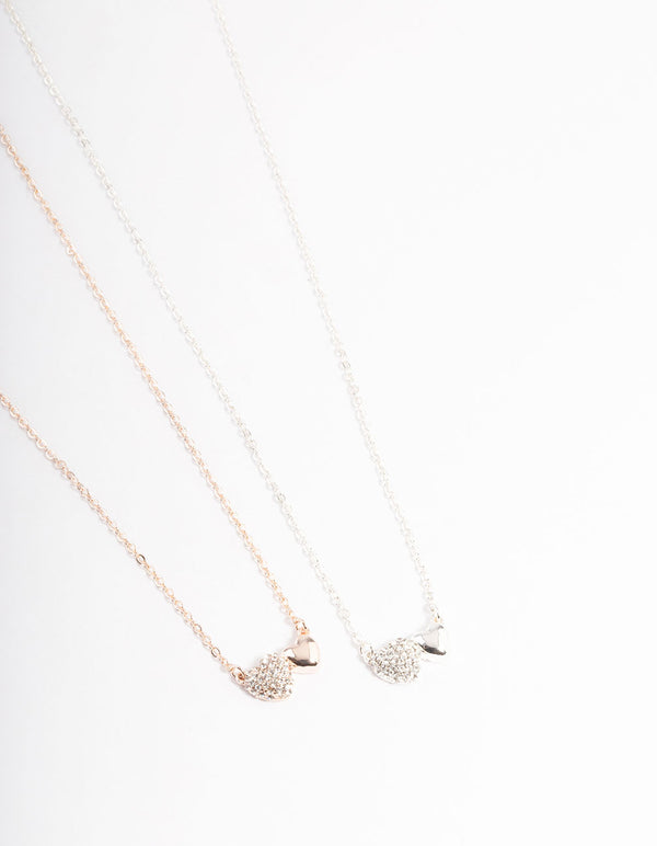 Mixed Metal Heart Necklace Pack