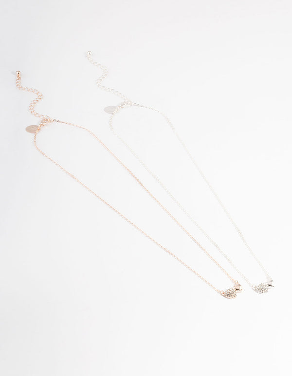 Mixed Metal Heart Necklace Pack
