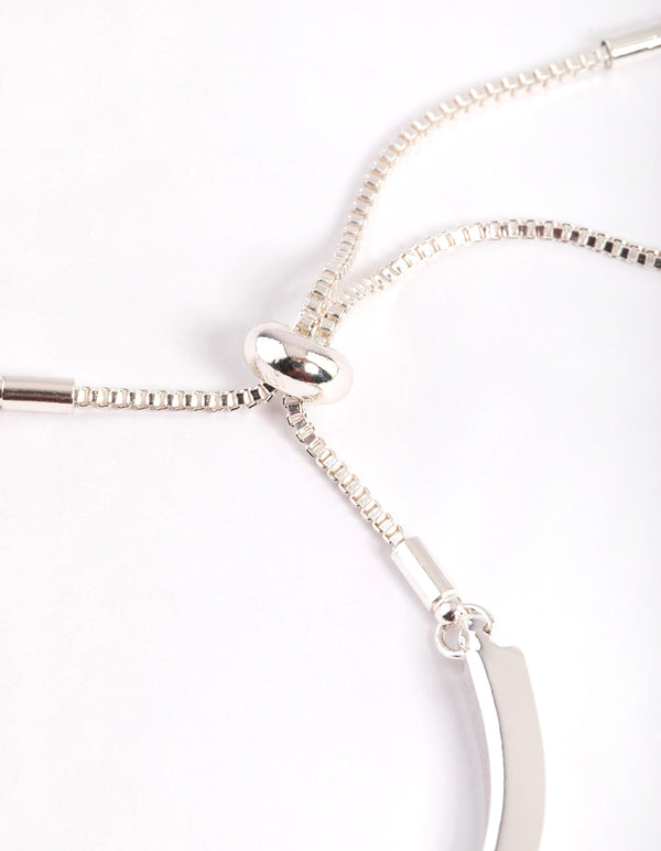 Silver Diamante Bangle with Toggle Bracelet