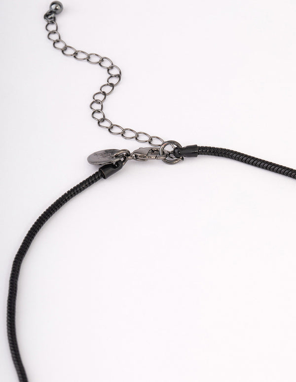 Black Long Snake Chain Knot Necklace