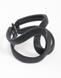 Black Textured Ovalap Cuff Bangle - link has visual effect only