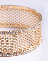Gold Cupchain Mesh Cuff Bangle - link has visual effect only