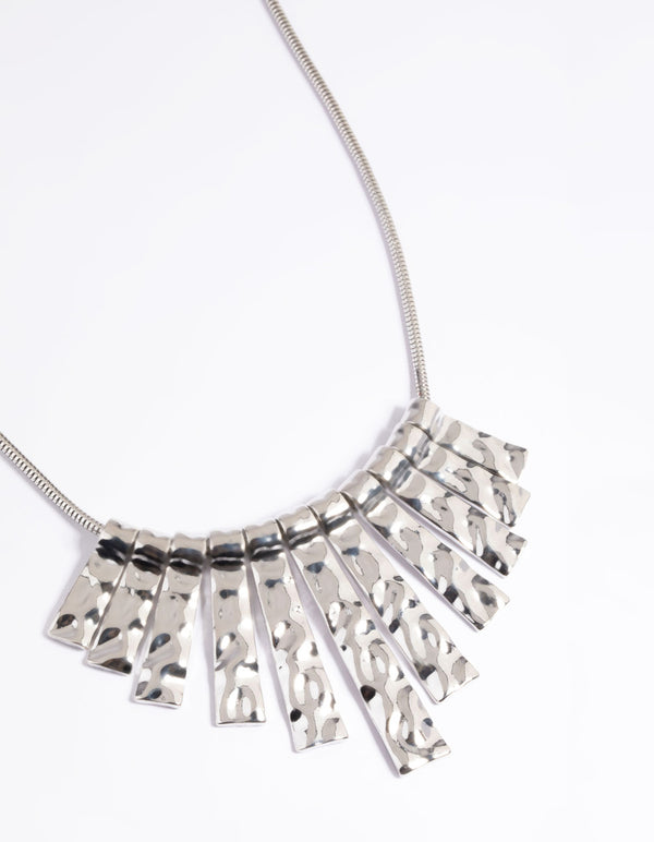 Silver Molten Spray Pendant Necklace