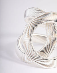 Silver Textured Oval Cuff Bangle - link has visual effect only