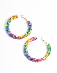 Gold Diamante Mix Hoop Earrings - link has visual effect only