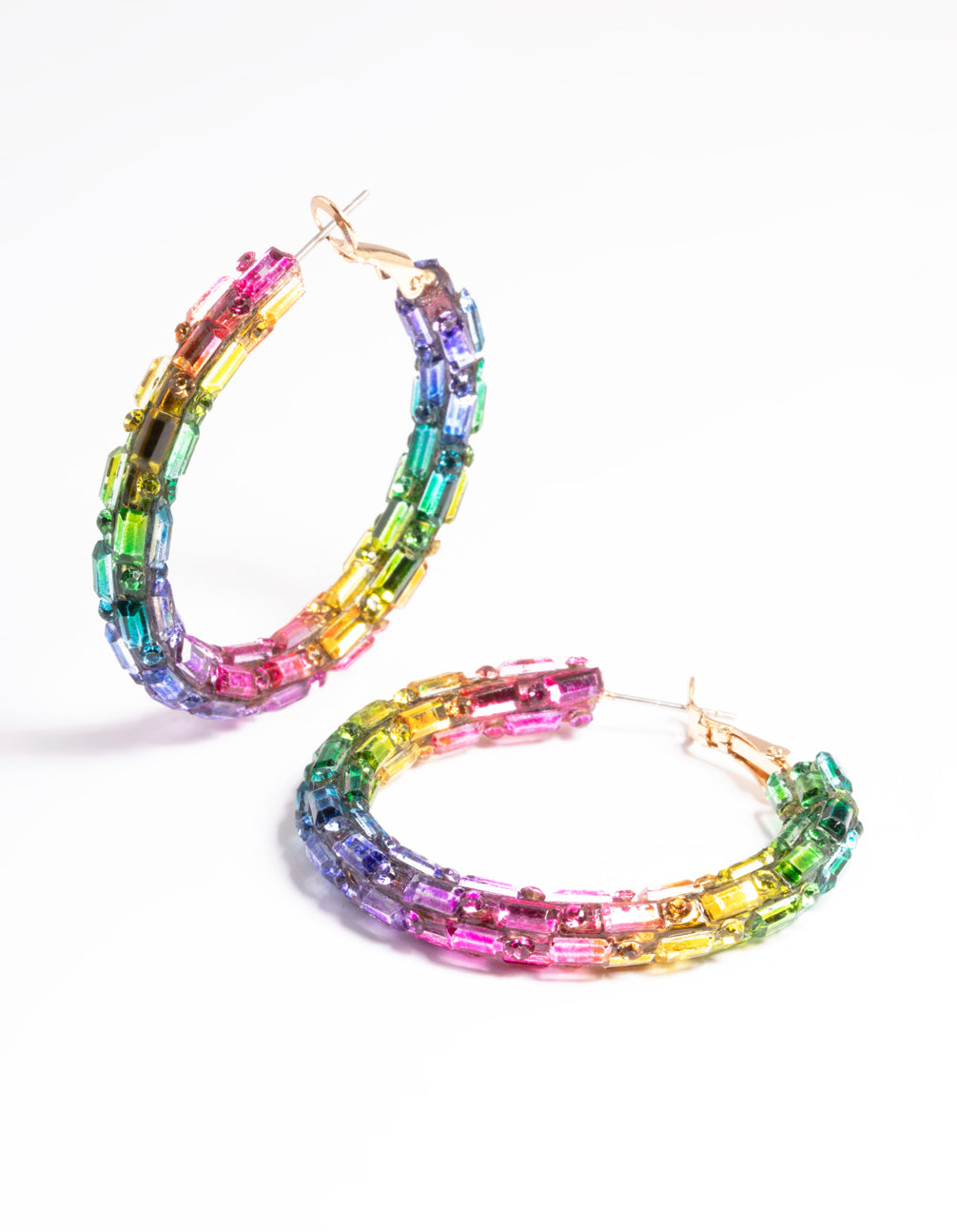 Gold Diamante Mix Hoop Earrings