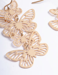 Gold Fine Butterfly Drop Earrings - link has visual effect only
