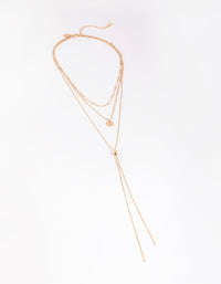 Gold Mixed Metal Disc Pendant Layered Necklace - link has visual effect only