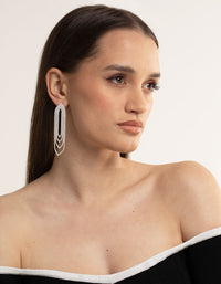 Cubic Zirconia Oval Cupchain Drop Earrings - link has visual effect only