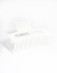 White Matte Rectangle Outline Claw Clip - link has visual effect only