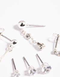 Silver Front & Back Stud Earrings 6-Pack - link has visual effect only