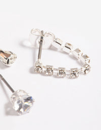 Silver Front & Back Stud Earrings 6-Pack - link has visual effect only