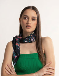 Fabric Circle Floral Print Scarf - link has visual effect only