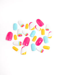 Bright Coloured Press On Nails - link has visual effect only