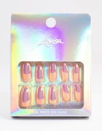 Iridescent Press On Nails - link has visual effect only