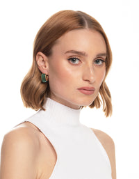 Worn Gold Chubby Resin Hoop Earrings - link has visual effect only