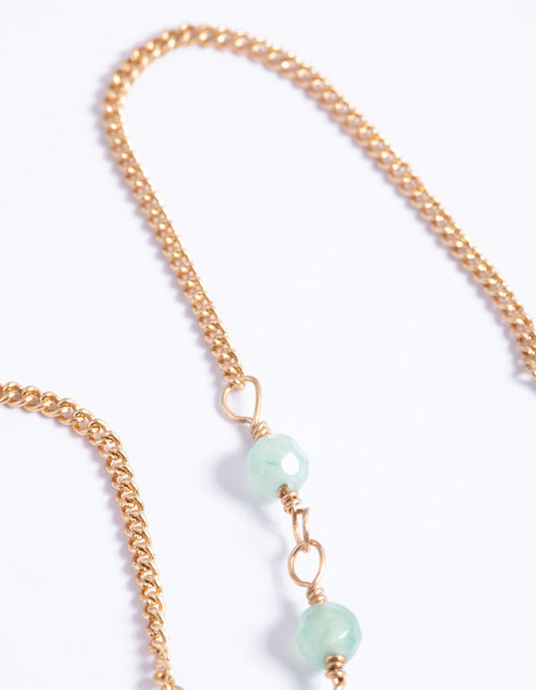 Worn Gold Mini Oval Threader Earrings