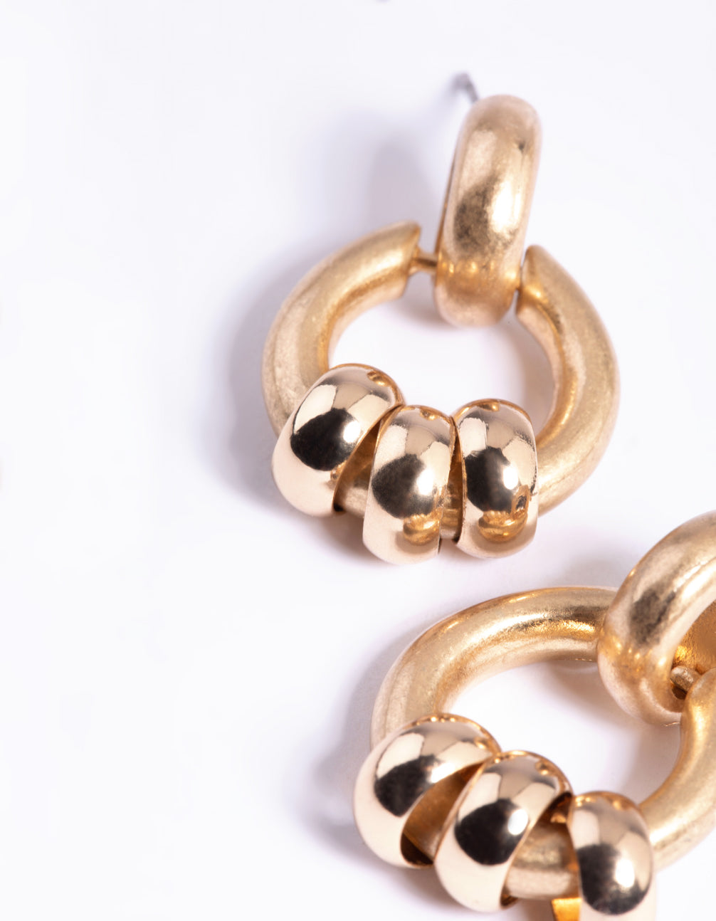 Worn Gold Small Door Knocker Earrings