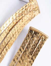 Worn Gold Snake Chain Drop Earrings - link has visual effect only