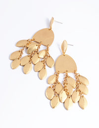 Worn Gold Metal Drop Earrings - link has visual effect only