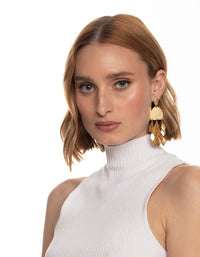 Worn Gold Metal Drop Earrings - link has visual effect only