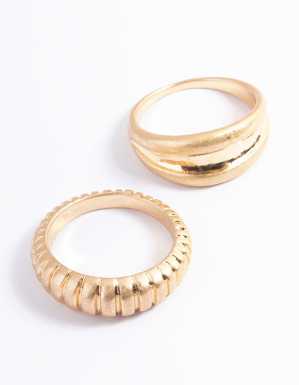 Worn Gold Acrylic Dome & Detail Ring Pack