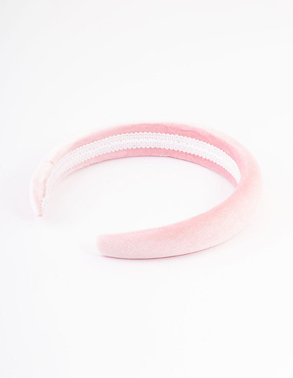 Kids Fabric Basic Pink Padded Headband