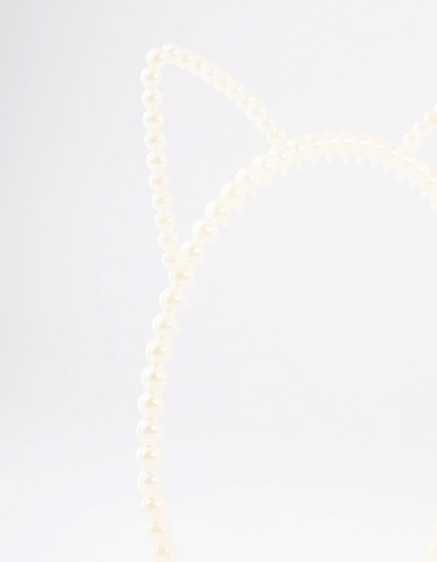 Kids Plastic Cat Ear Pearl Headband