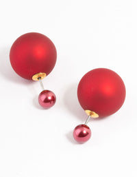 Red Matte & Shiny Sandwich Earrings - link has visual effect only