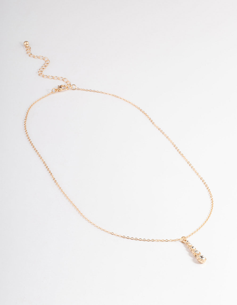 Gold Graduated Diamante Pendant Necklace