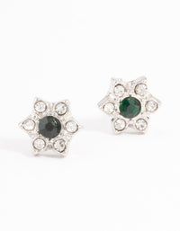 Silver Micro Flower Stud Earrings - link has visual effect only