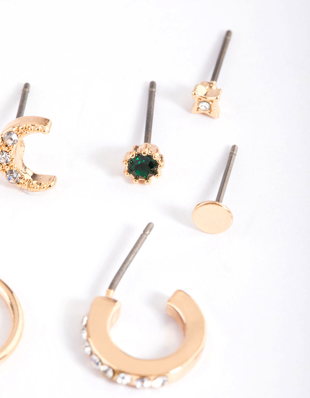 Gold Dainty Celestial Stack Earrings