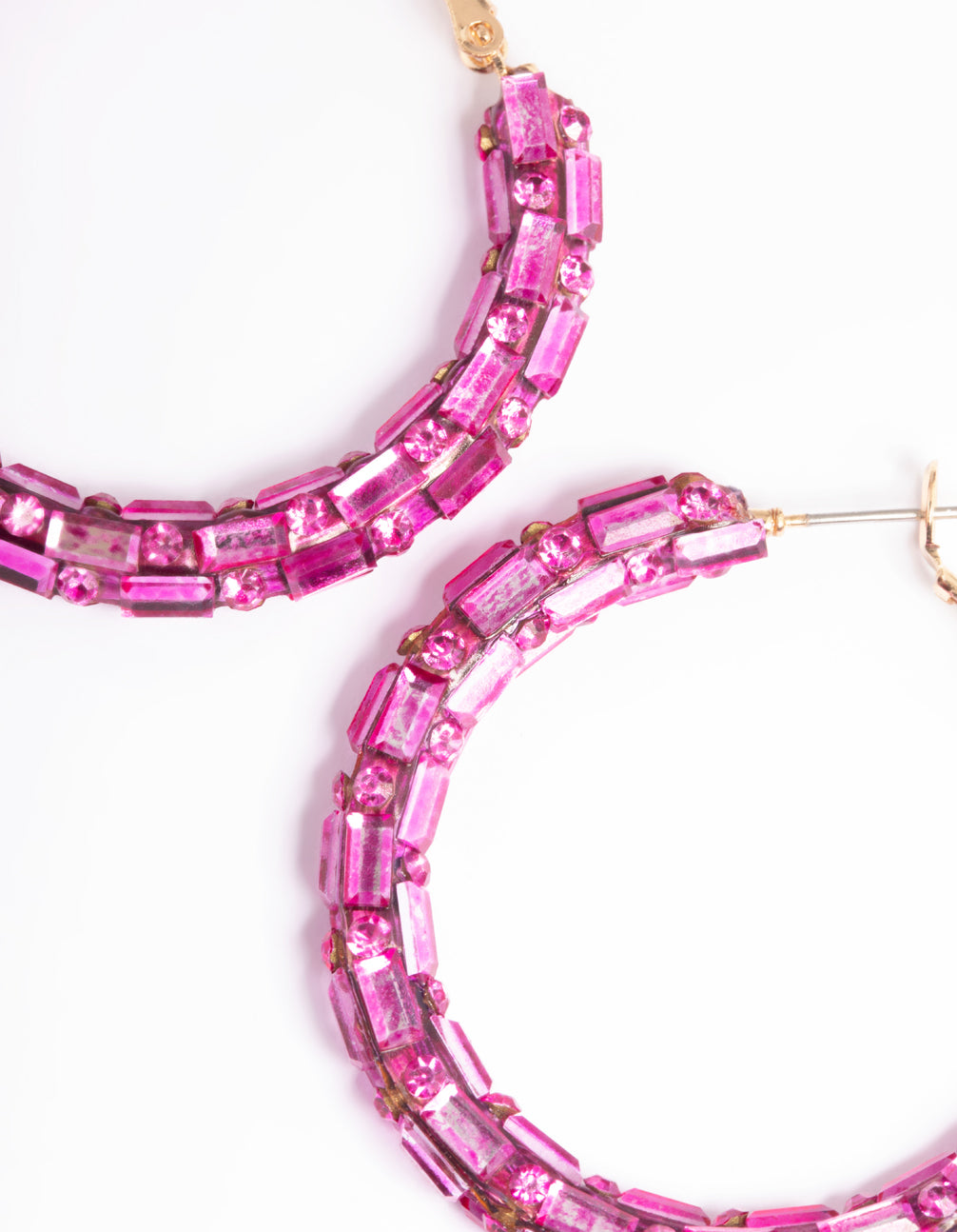 Gold Diamante Mix Hoop Earrings