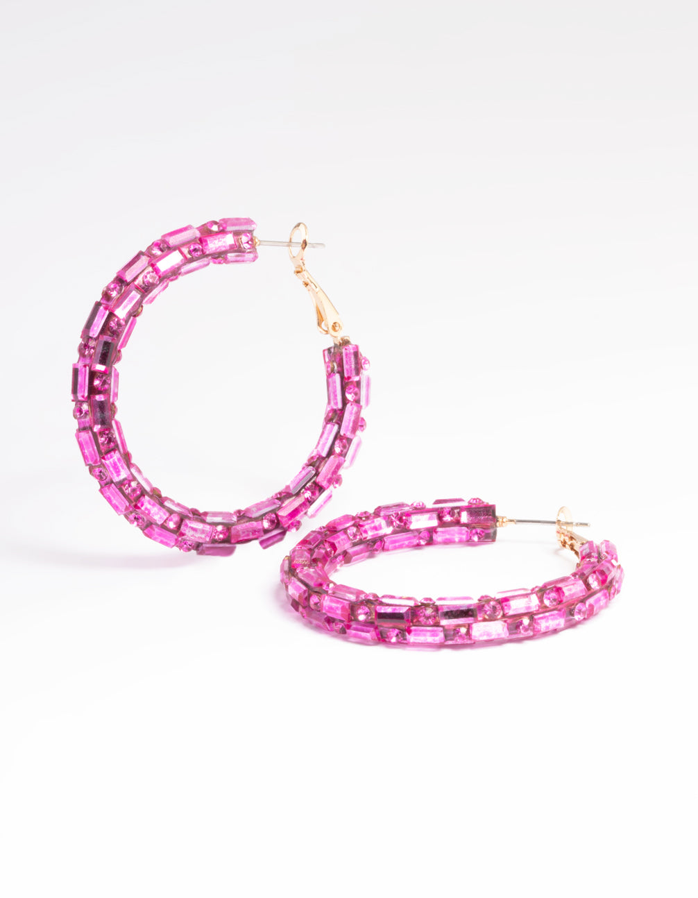 Gold Diamante Mix Hoop Earrings