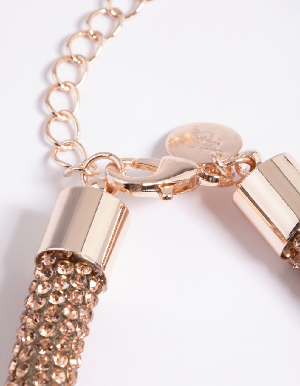 Rose Gold Skinny Diamante Tube Bracelet