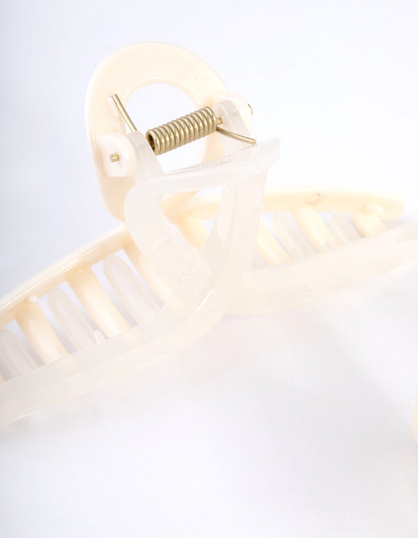 White Plastic Two Tone Claw Pack