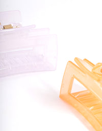Lilac Cut Out Rectangle Hair Claw Clip Pack - link has visual effect only